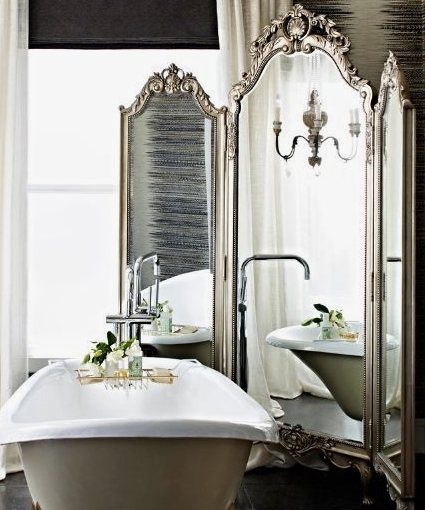 Роскошное закаленное зеркало в ванной в полный рост в багете